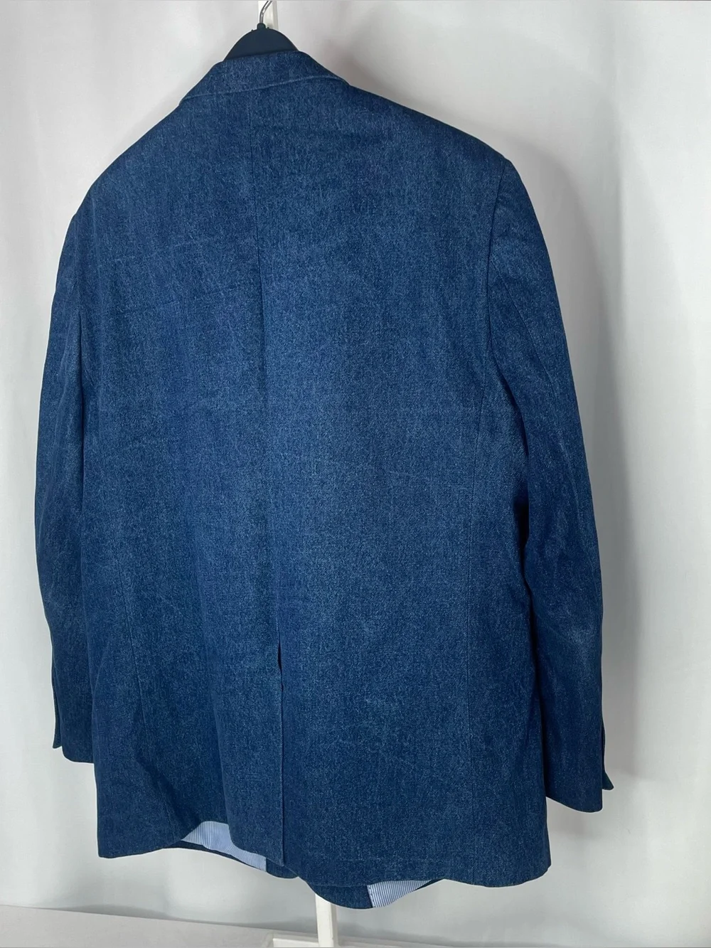 Norm Thompson 46R Blue Cotton Denim Blazer Sport Coat Casual